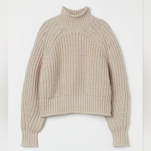 H&M Sweaters - NEW H&M Cream Chunky Knit Turtleneck Sweater